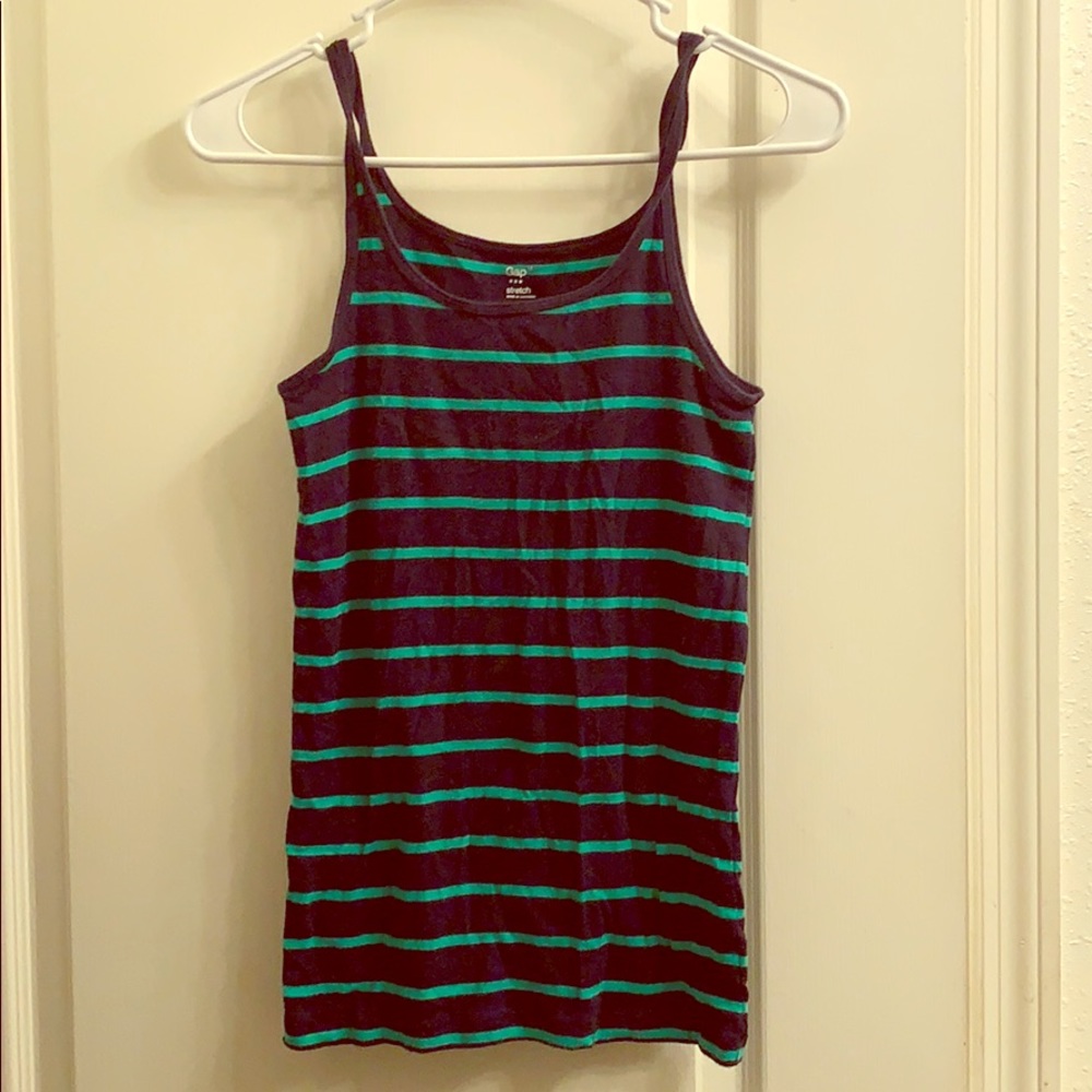 Blue and green striped tank